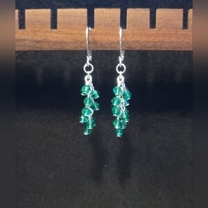 Green cluster earrings
